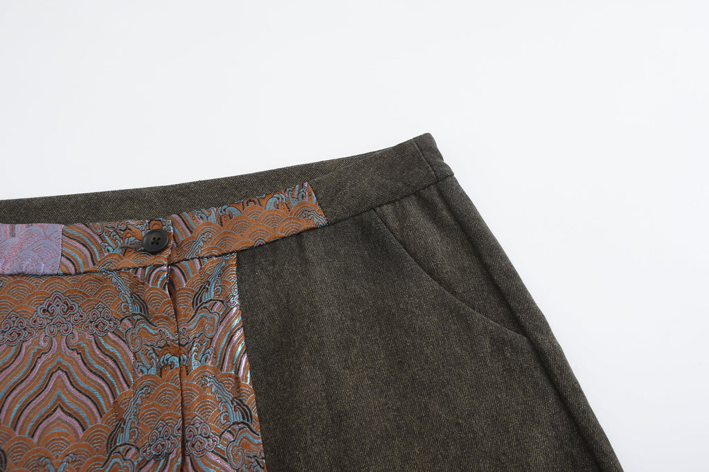 DAWANG | Dan Denim Patch Mini Skirt
