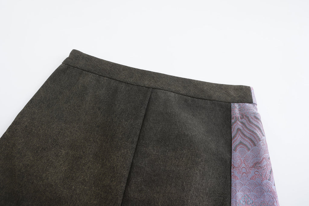 DAWANG | Dan Denim Patch Mini Skirt