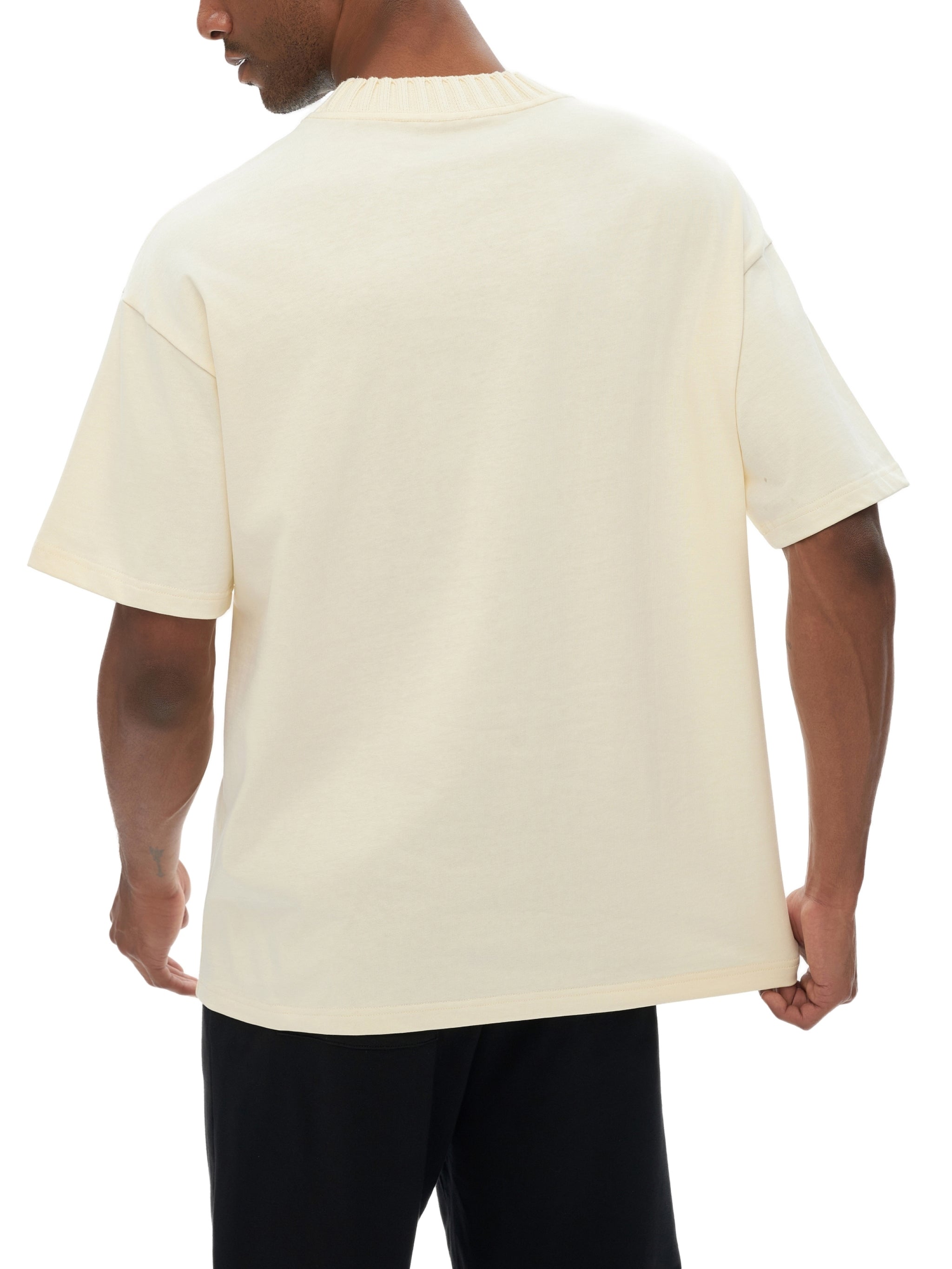 Knitted Cotton T-shirt | Cream Roo