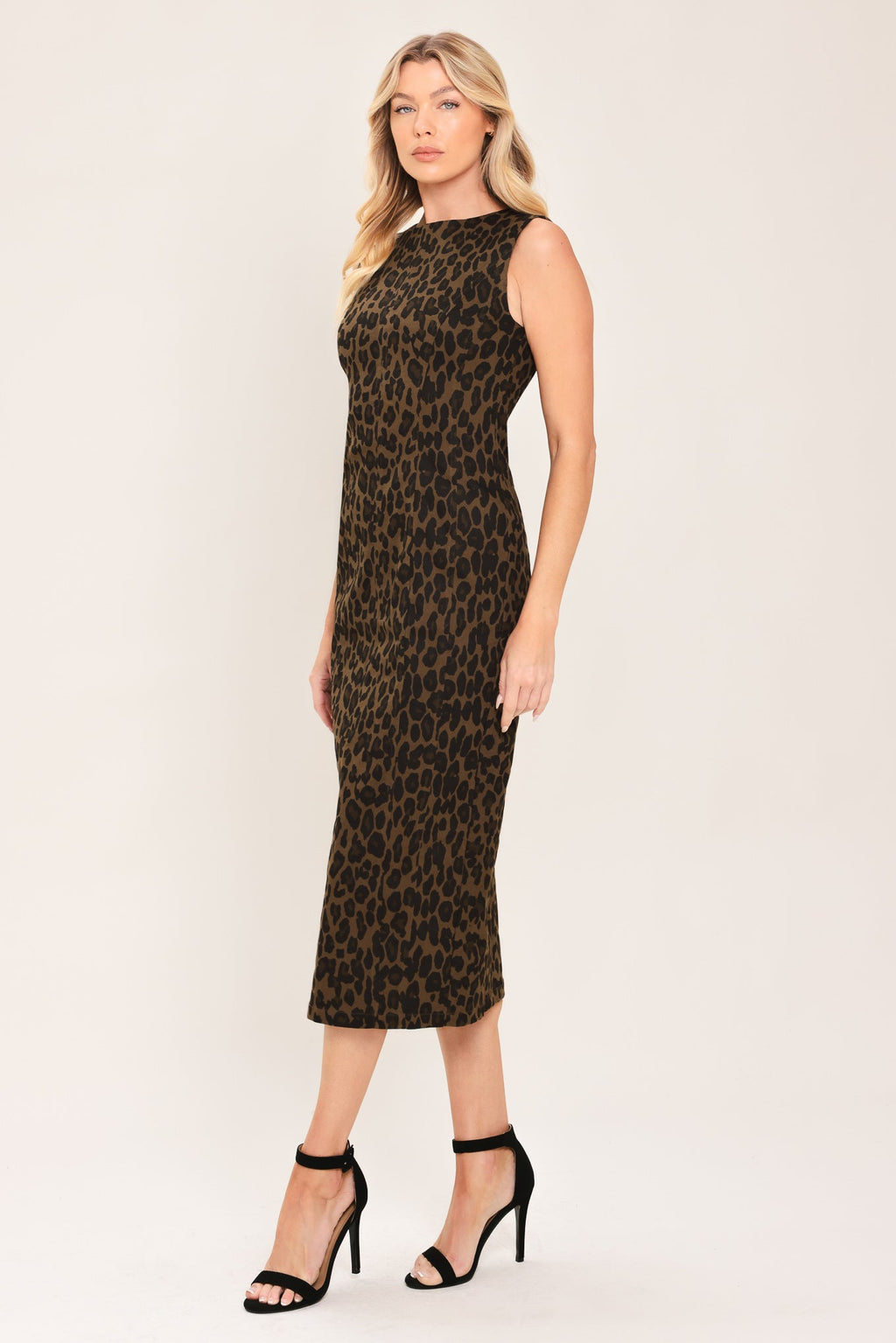 Flying Tomato | Women's Leopard Twill Midi Dress
