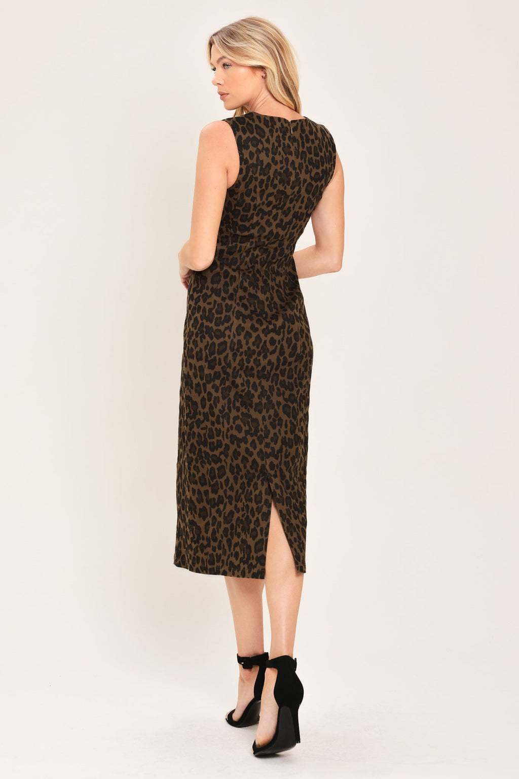 Flying Tomato | Women's Leopard Twill Midi Dress