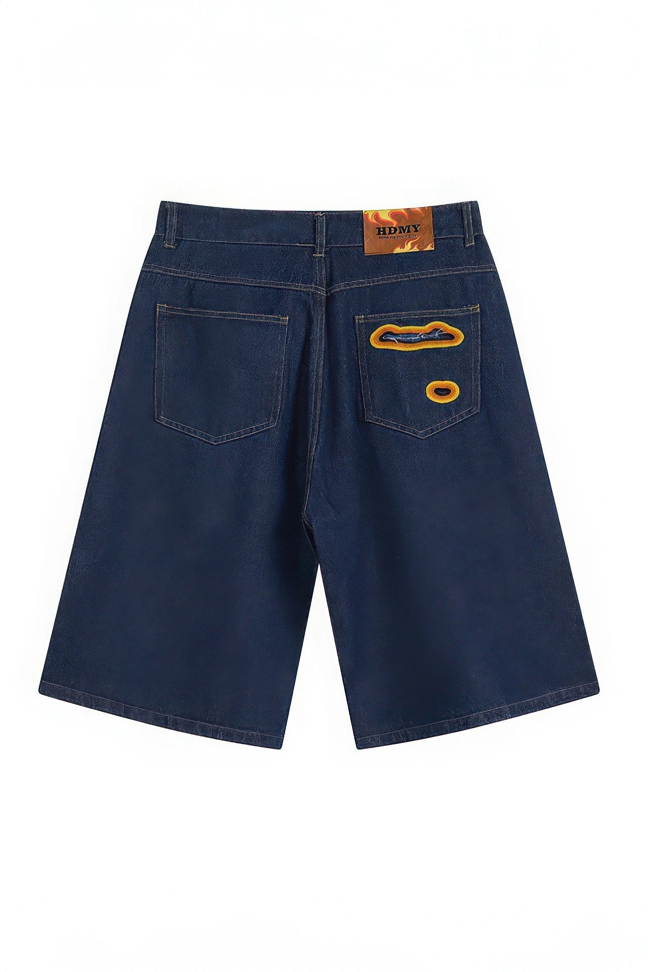 4inme | Flame Burnout Distressed Denim Shorts