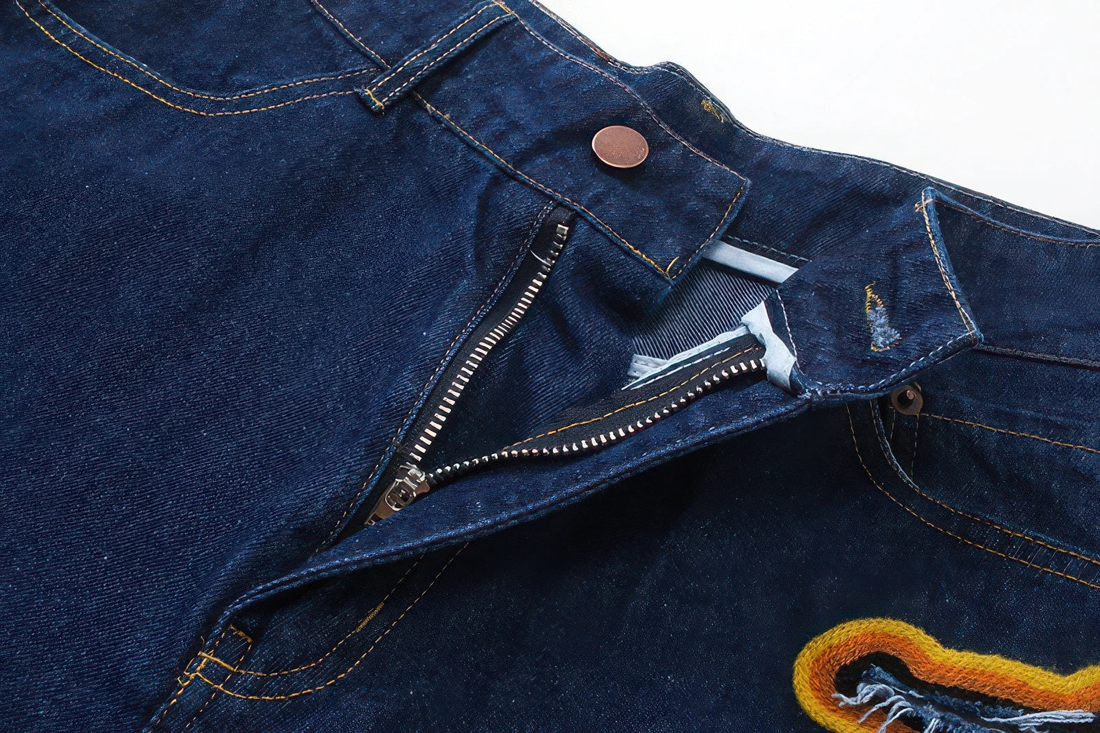 4inme | Flame Burnout Distressed Denim Shorts