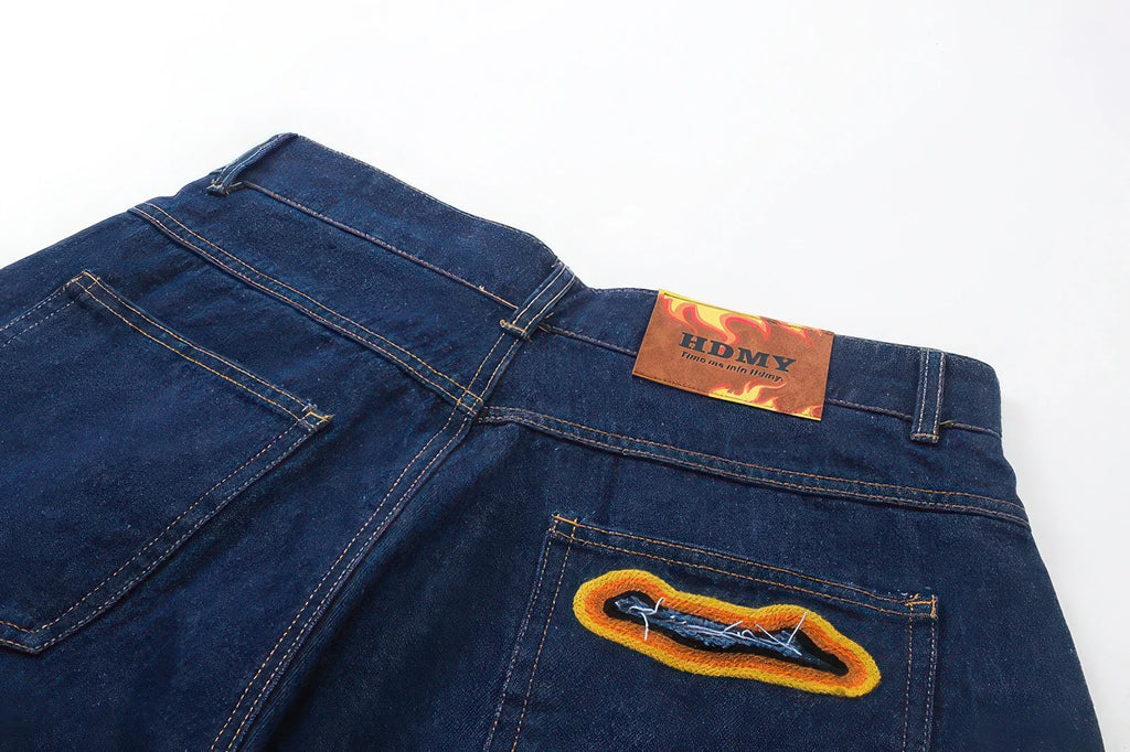 4inme | Flame Burnout Distressed Denim Shorts