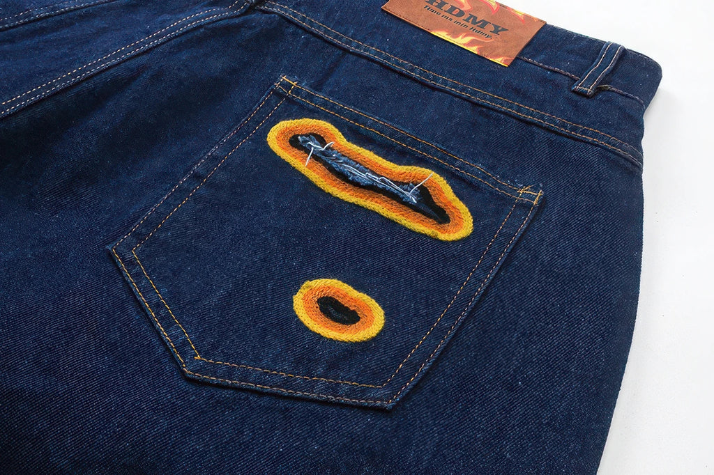 4inme | Flame Burnout Distressed Denim Shorts