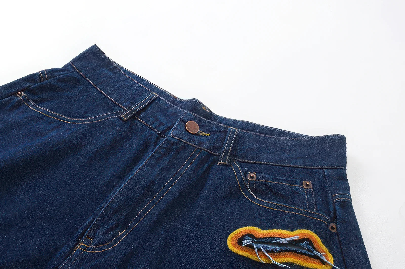 4inme | Flame Burnout Distressed Denim Shorts