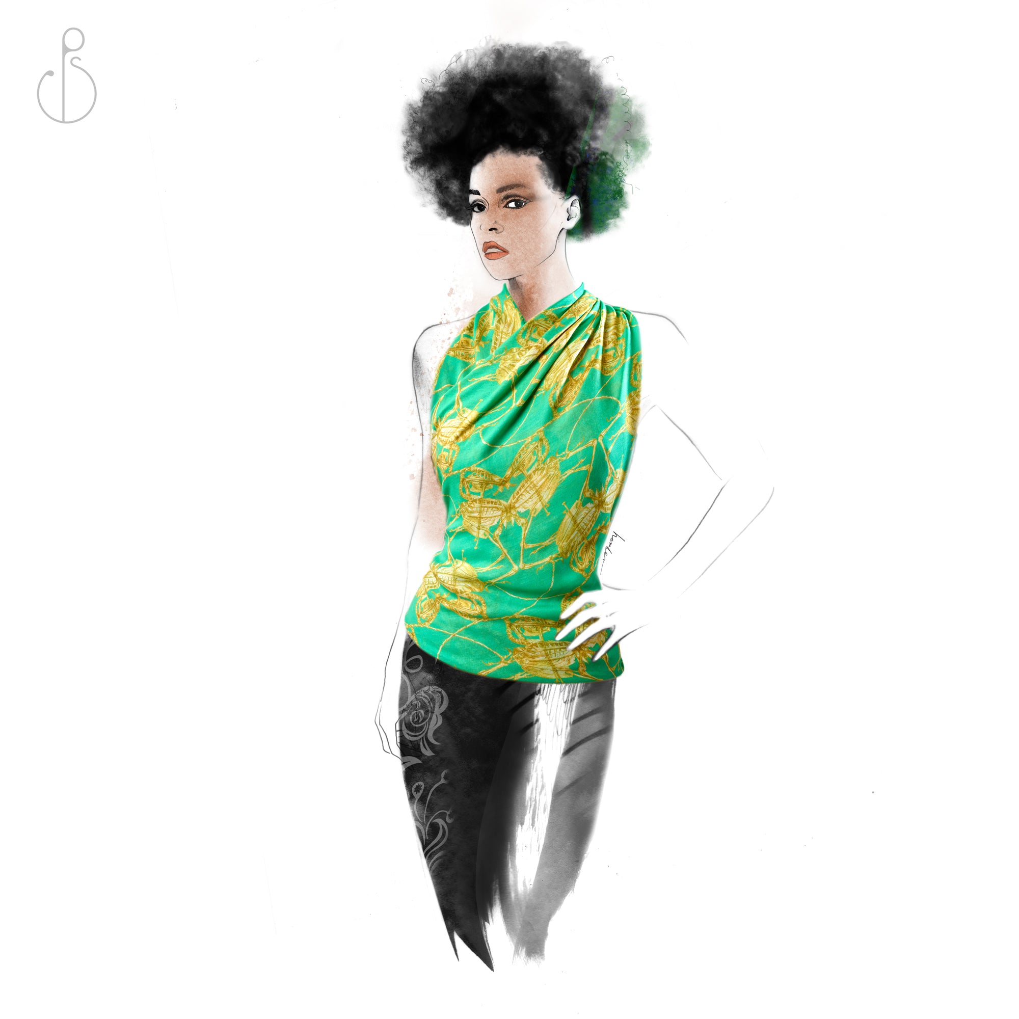 Philipp Sidler | Beech Tree Modal Scarf "Winged Crush" (55” X 55”)