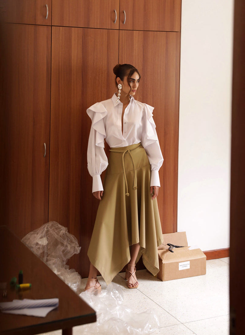 No Pise La Grama | Women's White Cotton Blouse "La Sabana"
