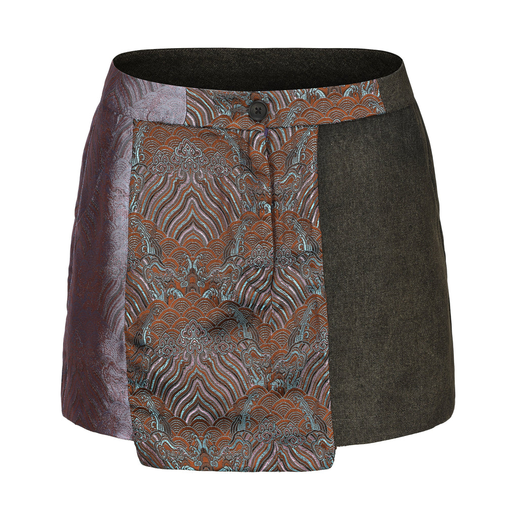DAWANG | Dan Denim Patch Mini Skirt