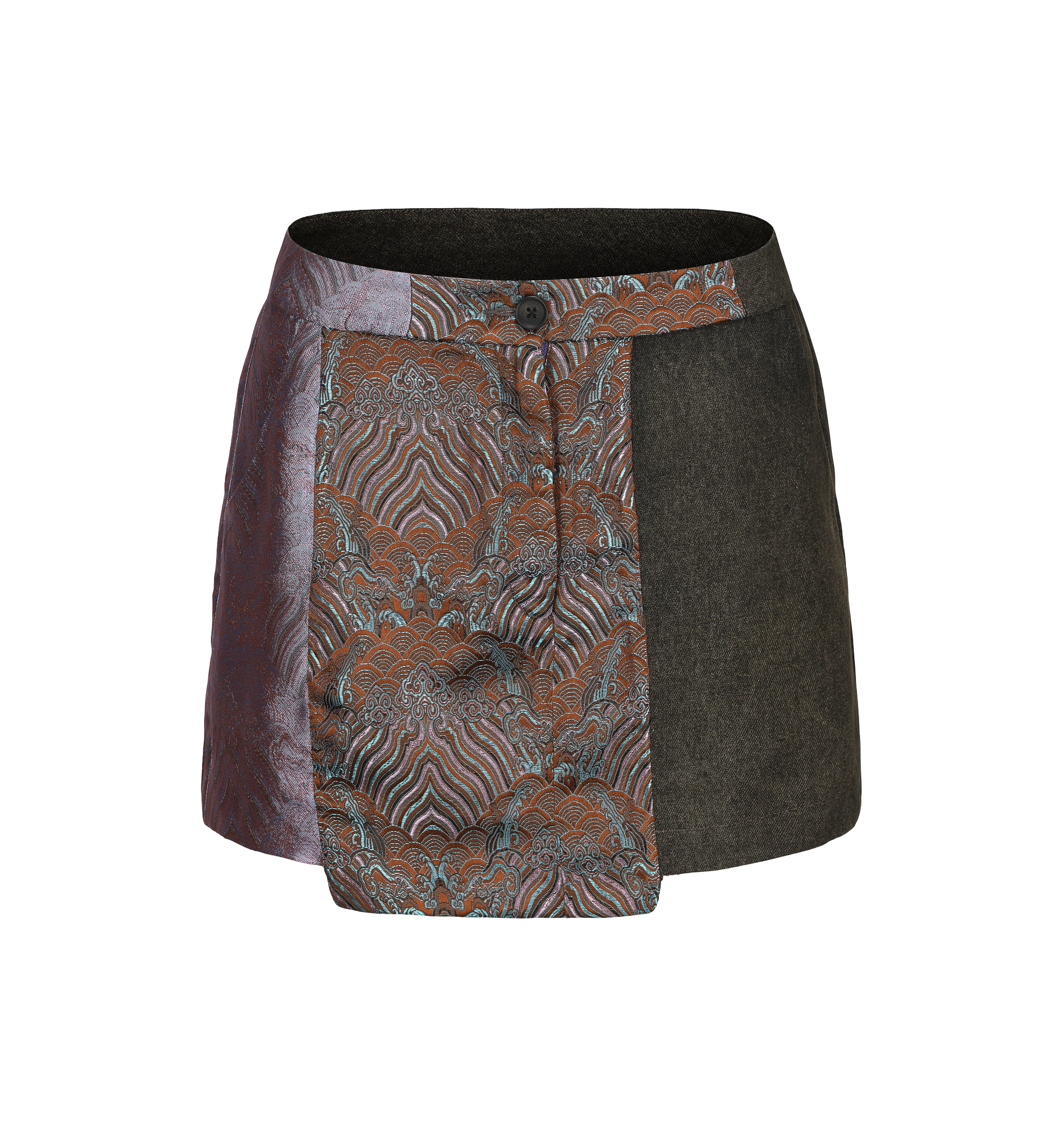 DAWANG | Dan Denim Patch Mini Skirt
