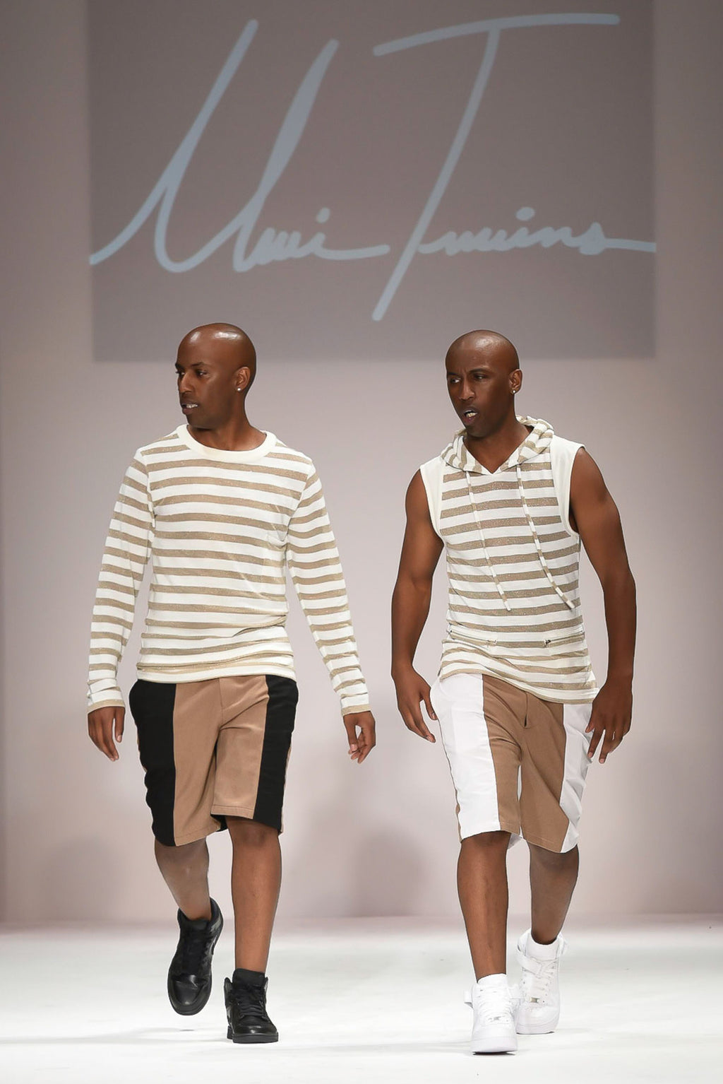 Uwi Twins | Men's Long Sleeve Gold Striped Cotton Blend Sweater
