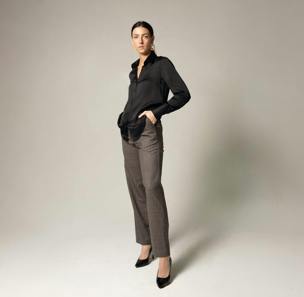 Le Réussi® | Women's Silk Black Shirt