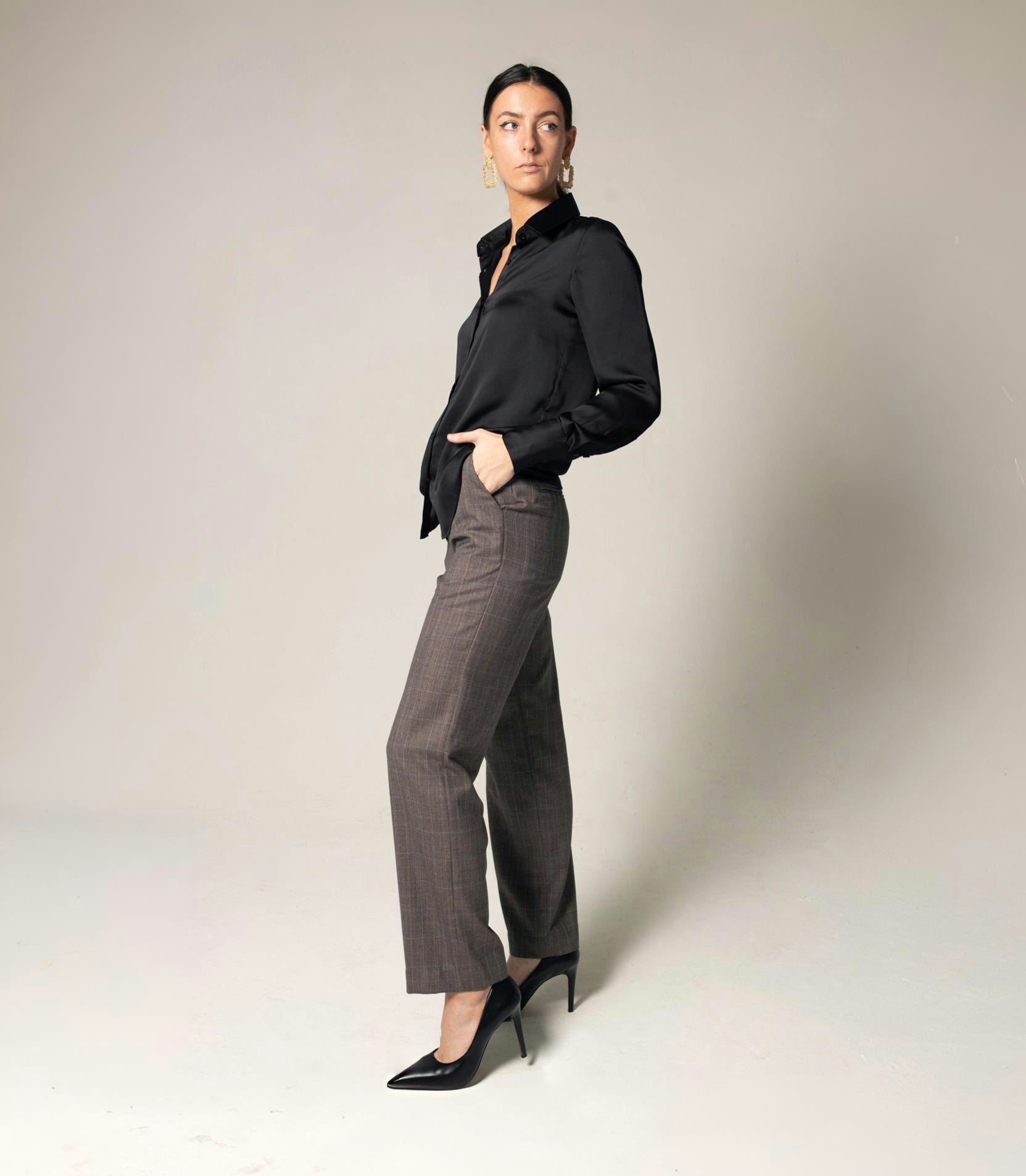 Le Réussi® | Women's Silk Black Shirt