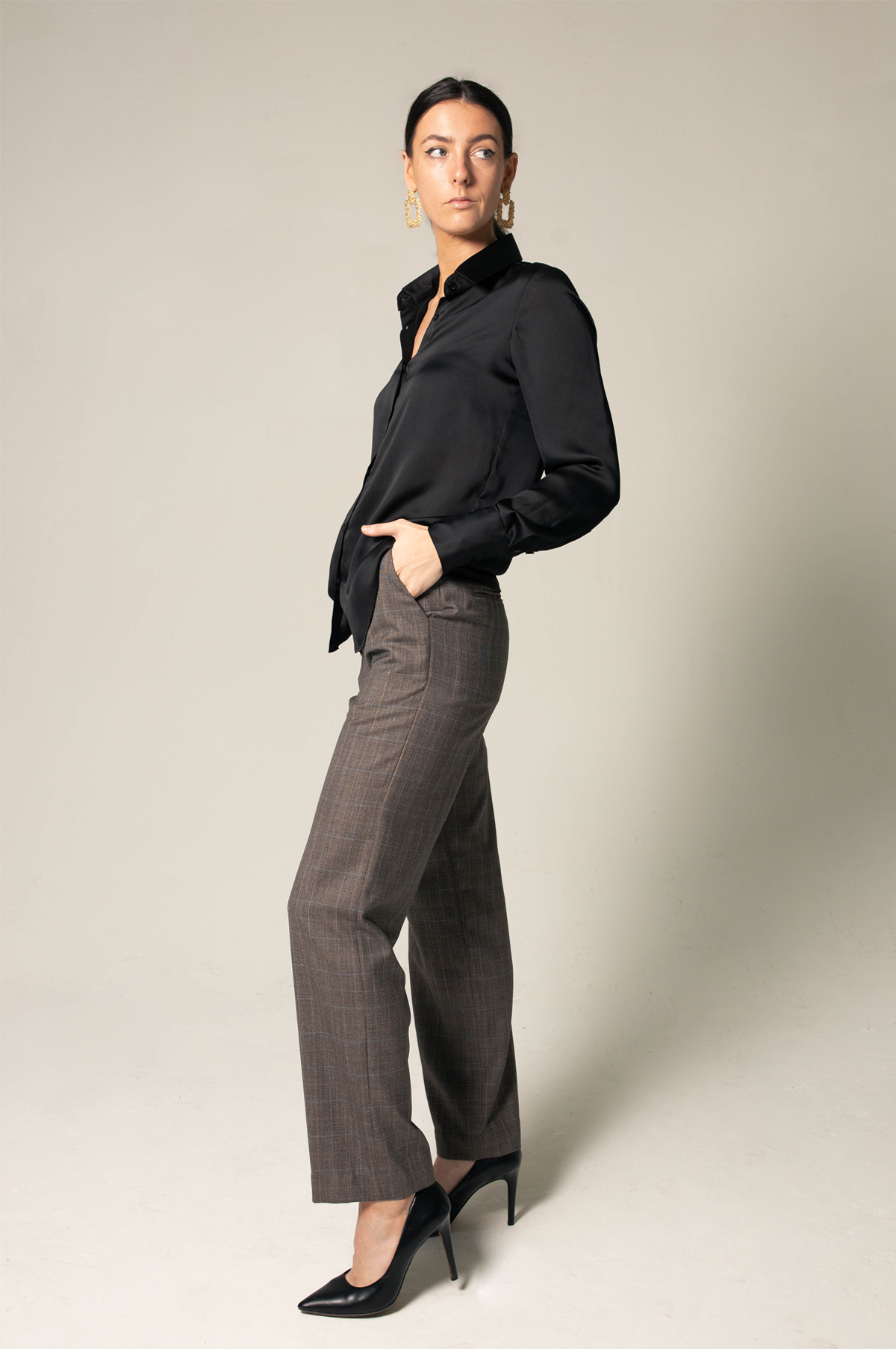 Le Réussi® | Women's Silk Black Shirt