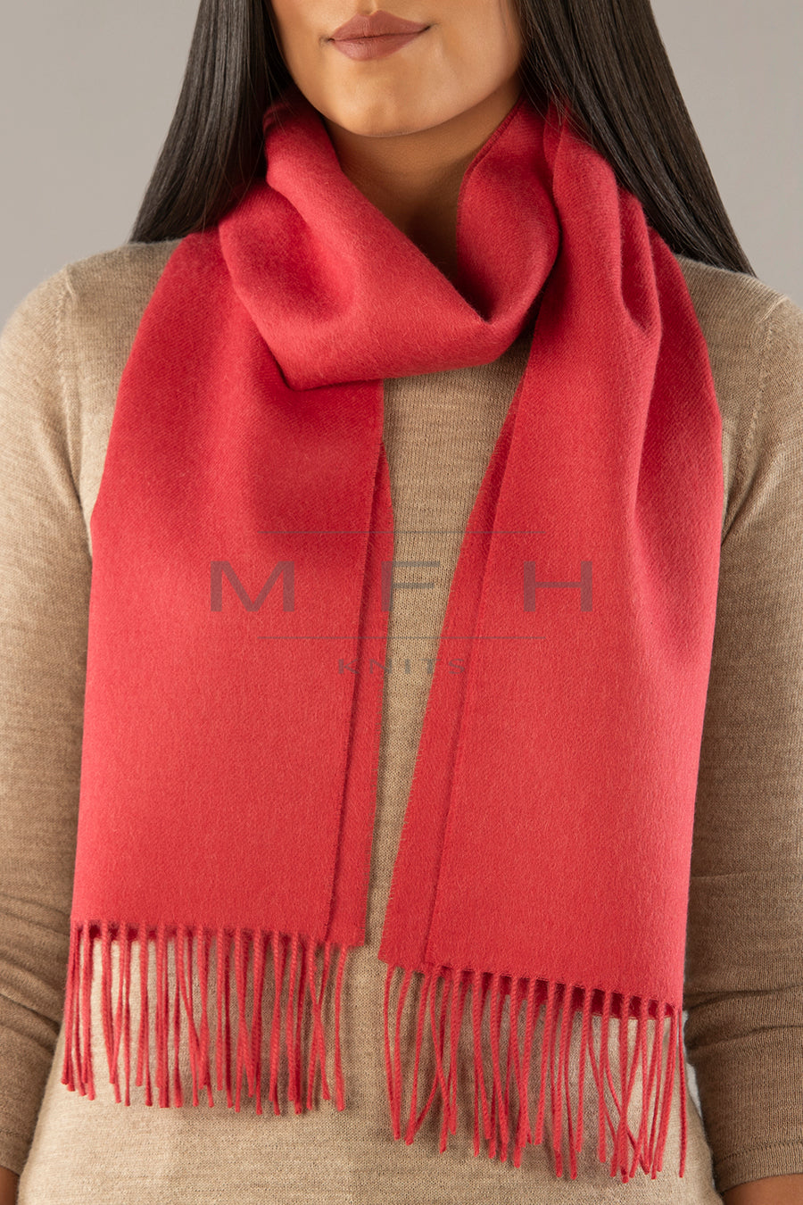 Purely Alpaca | Solid Weave Brushed Alpaca Scarf w/ Fringes