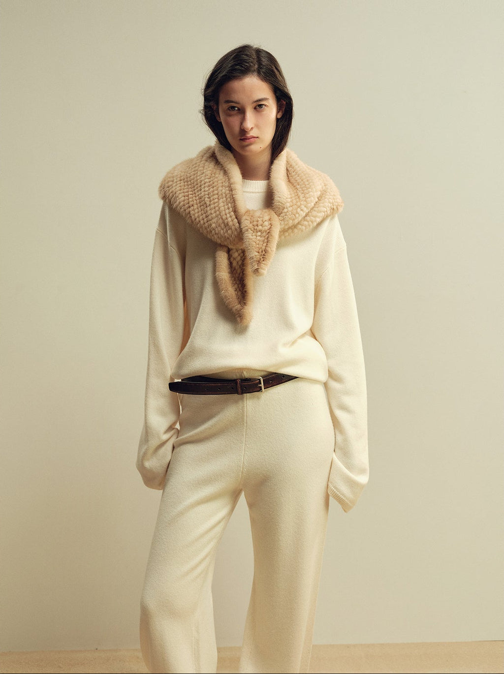 FIRELADY FUR | Women’s Woven Mink Triangle Scarf