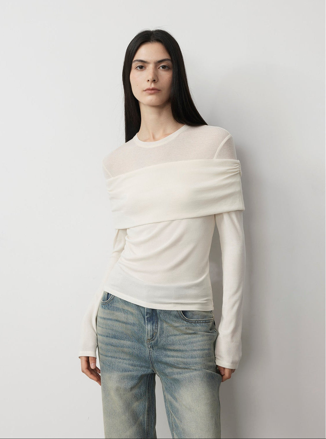 FIRELADY FUR | Women's Tencel & Wool Blend Faux Two-Piece Top