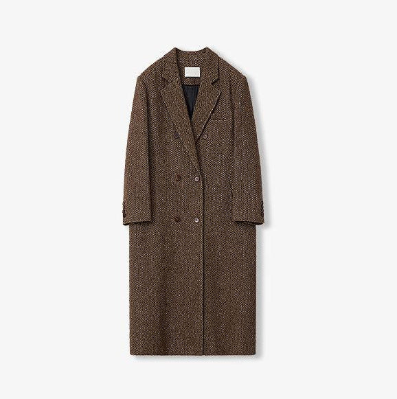 FIRELADY FUR | Women's Italian Wool Herringbone Long Coat
