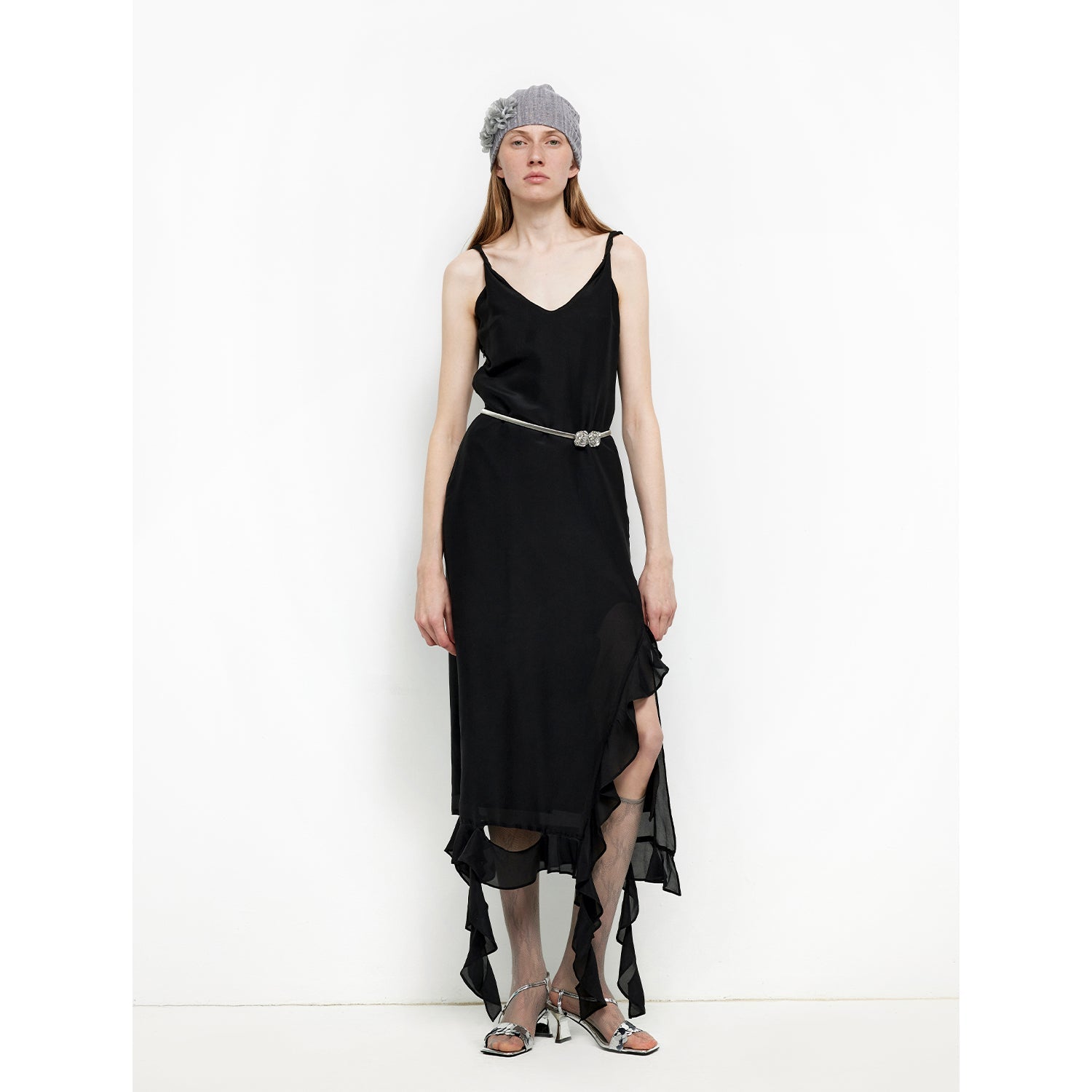 FIRELADY FUR | Women's Organic Acetate & Mulberry Silk Blend V-Neck Dress
