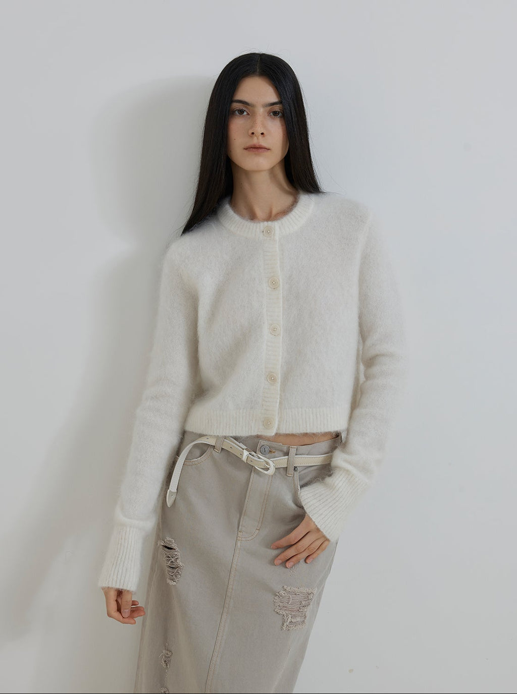 PREMIUM STYLE CO. LTD. | Women's Mohair Blend Knit Cardigan