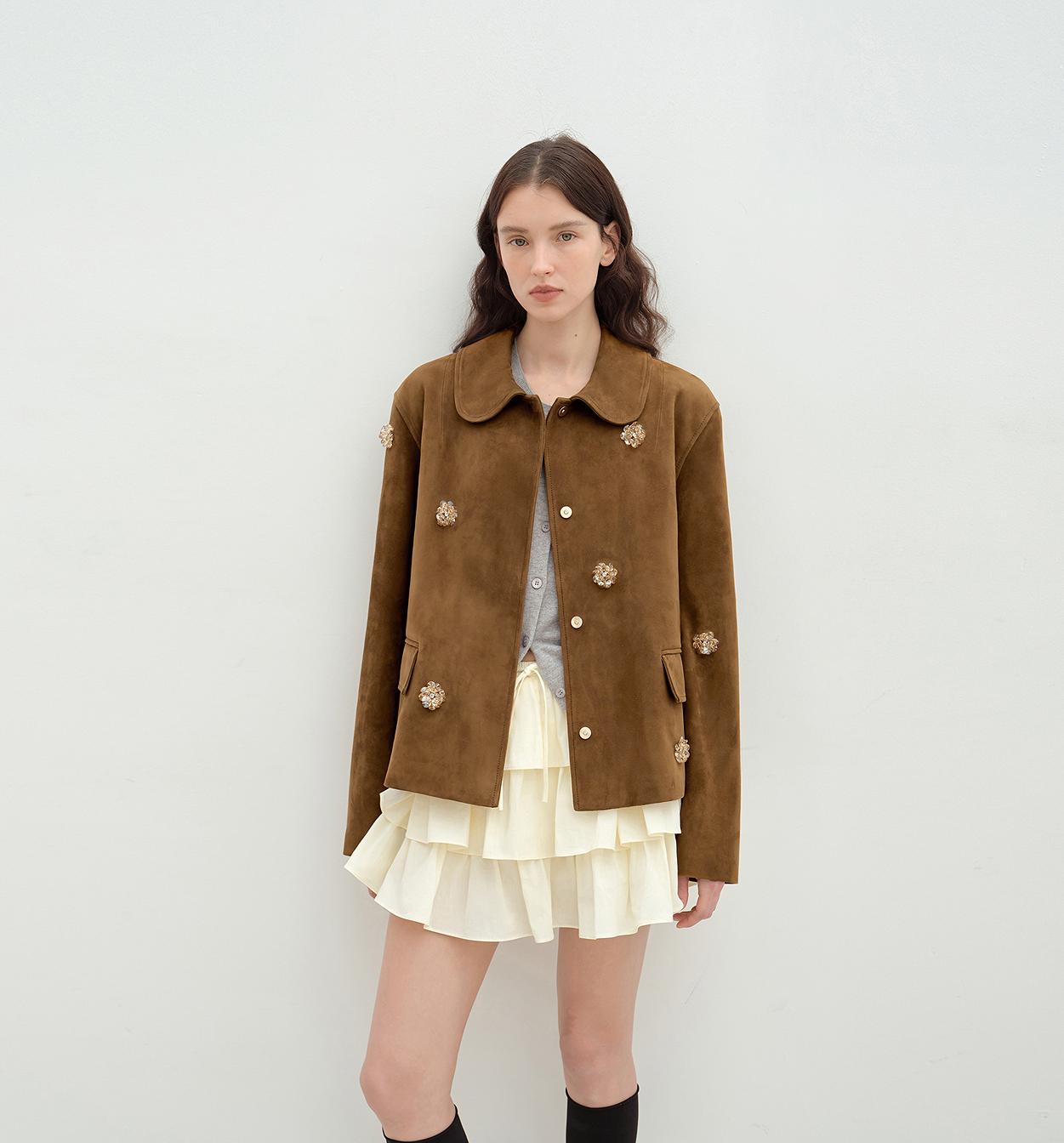 FIRELADY FUR | Women's Sheep Leather Jacket w/ Beading