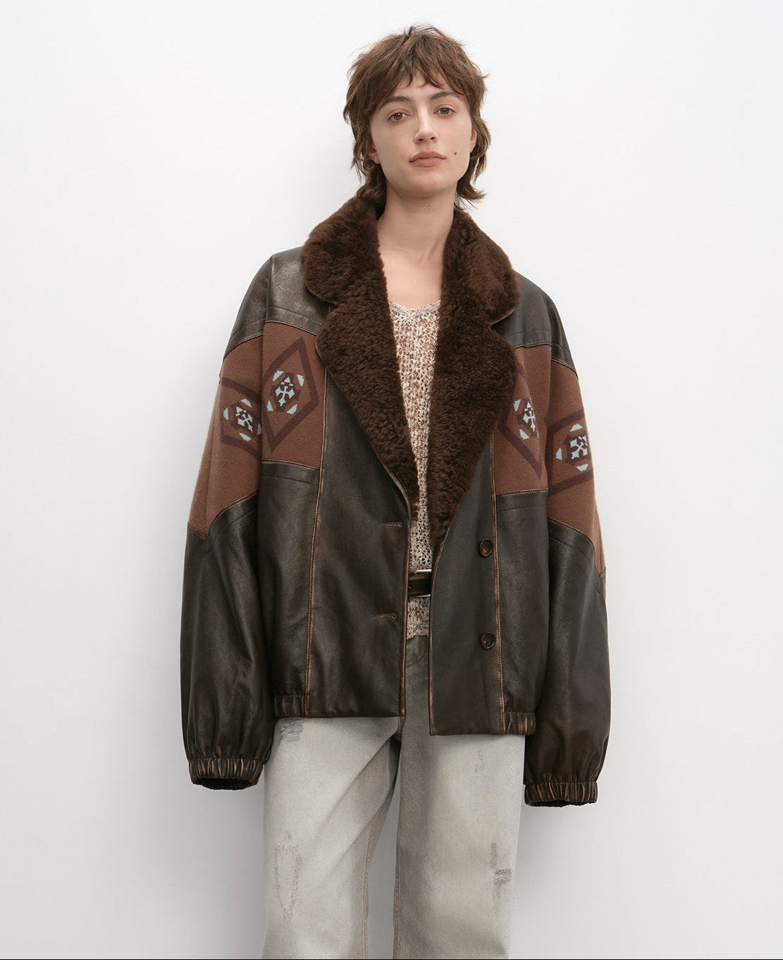 FIRELADY FUR | Women's Suede Sheep Leather Down Parka