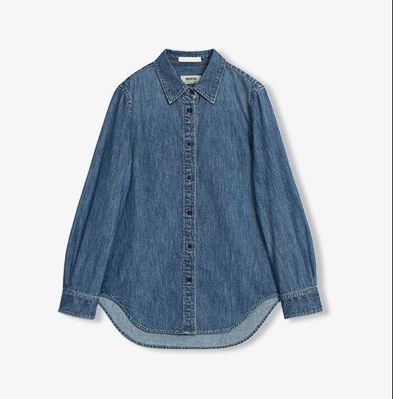 PREMIUM STYLE CO. LTD. | Women's Classic Denim Lapel Shirt