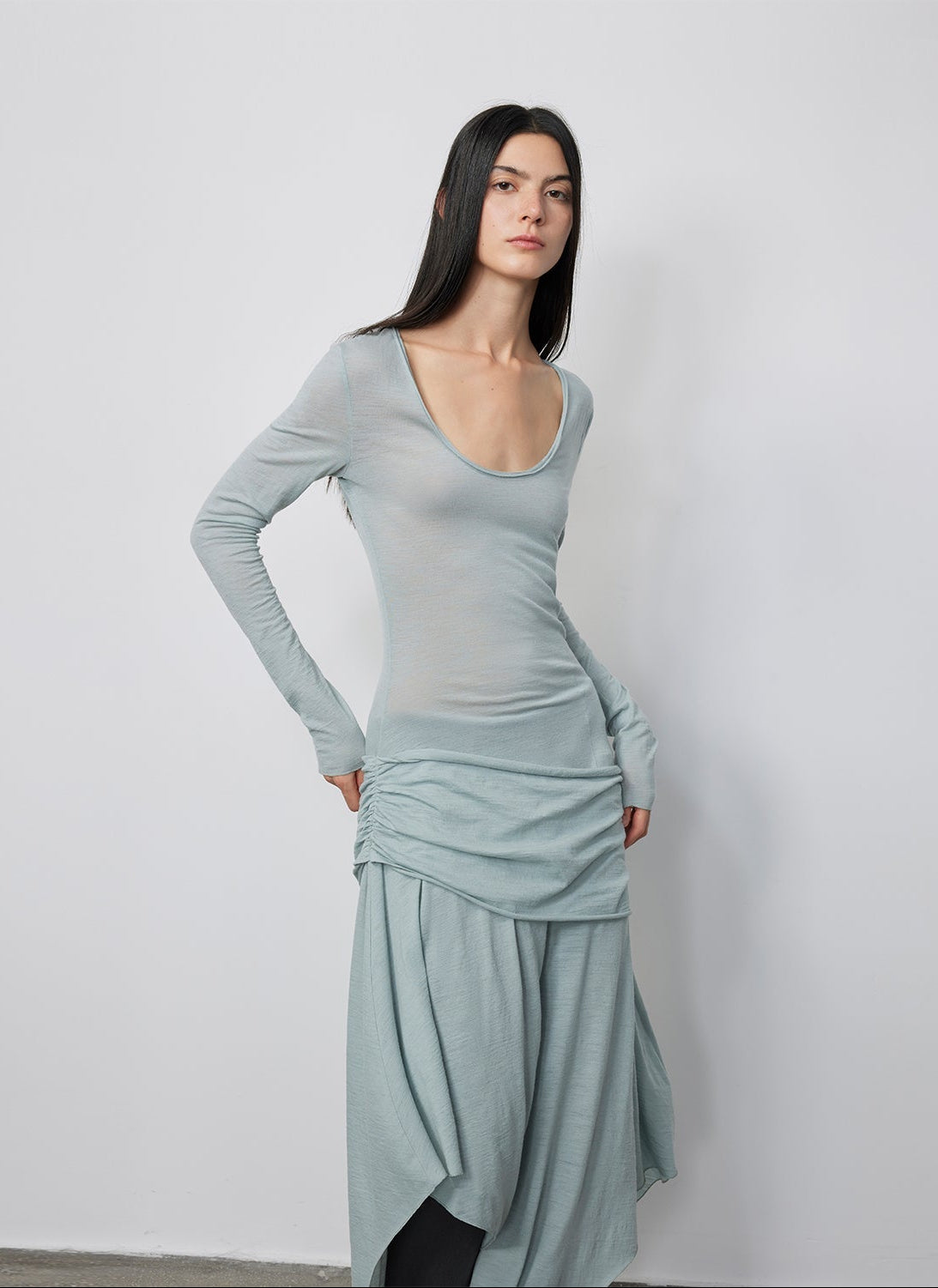 FIRELADY FUR | Women's Wool Dress w/ Irregular Hem
