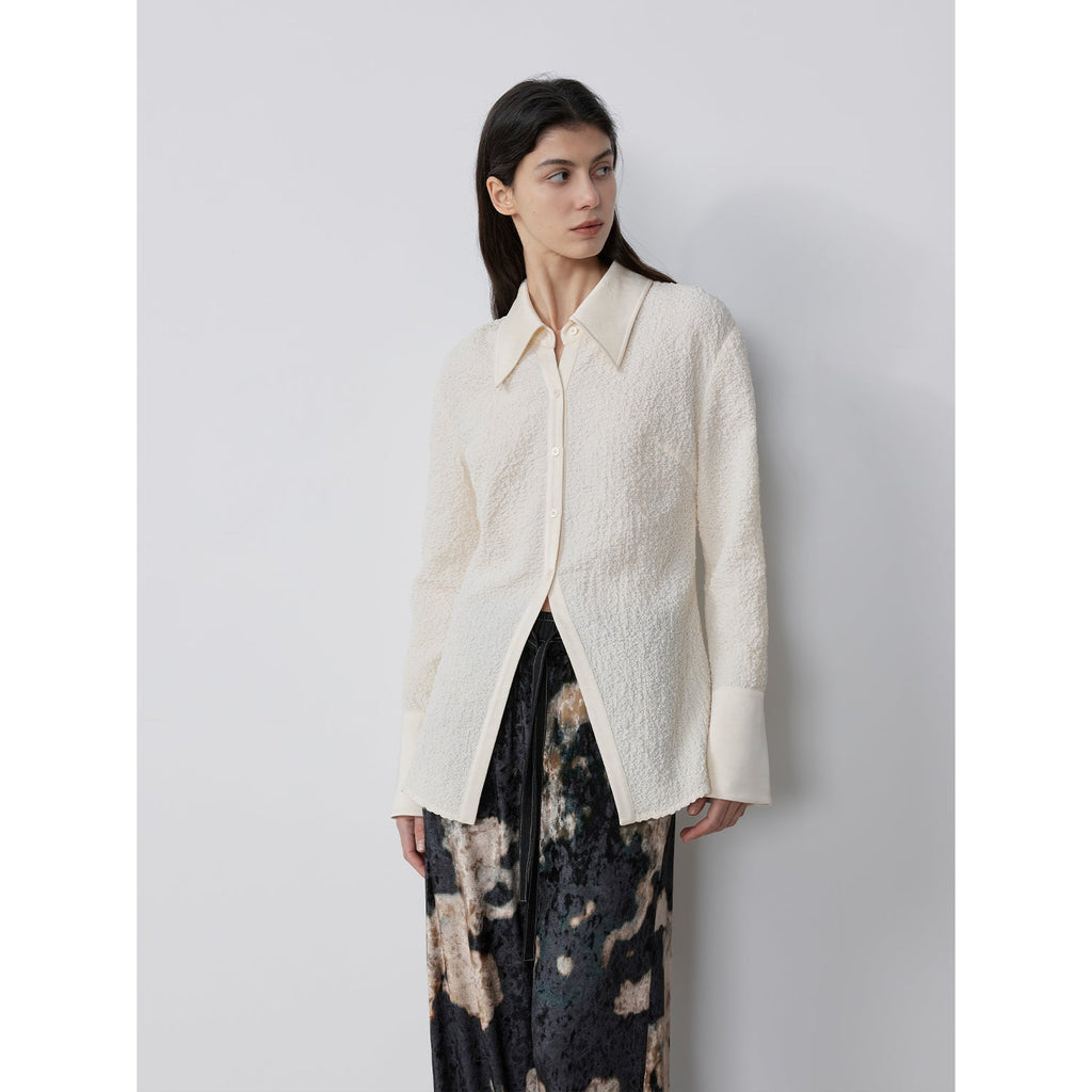 FIRELADY FUR | Women's Retro Embossed Bubble Cotton Shirt