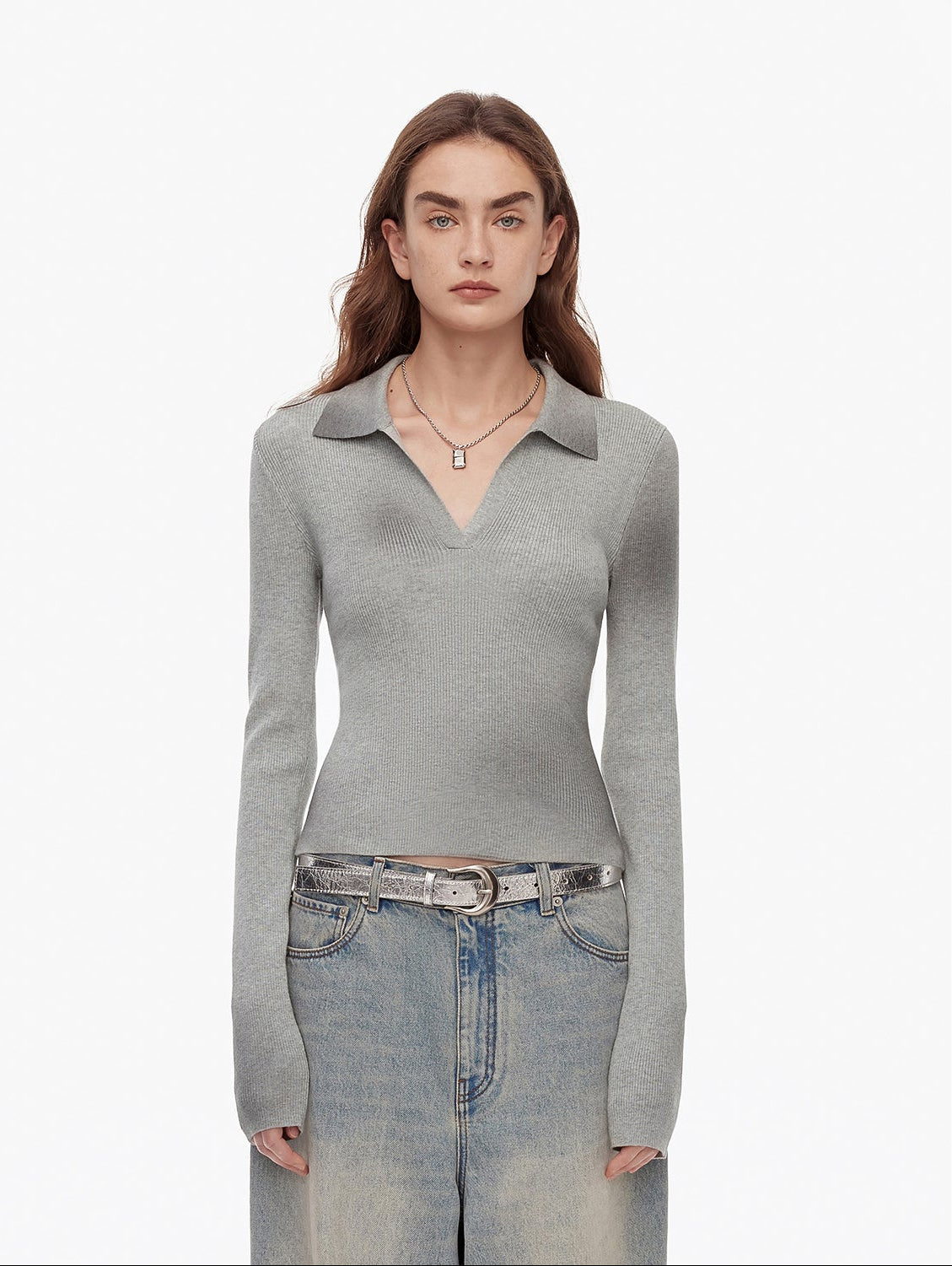 FIRELADY FUR | Women's Merino Cotton & Wool Blend Polo Sweater