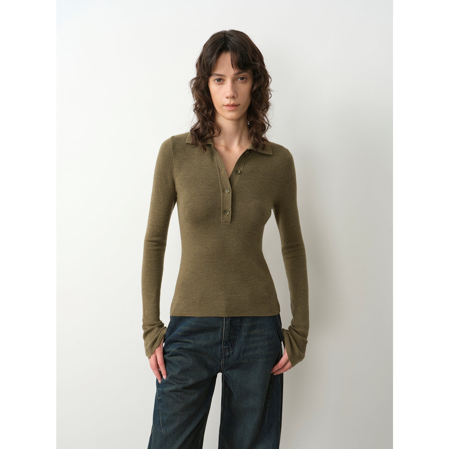 FIRELADY FUR | Women's Merino Wool Polo Neck Sweater