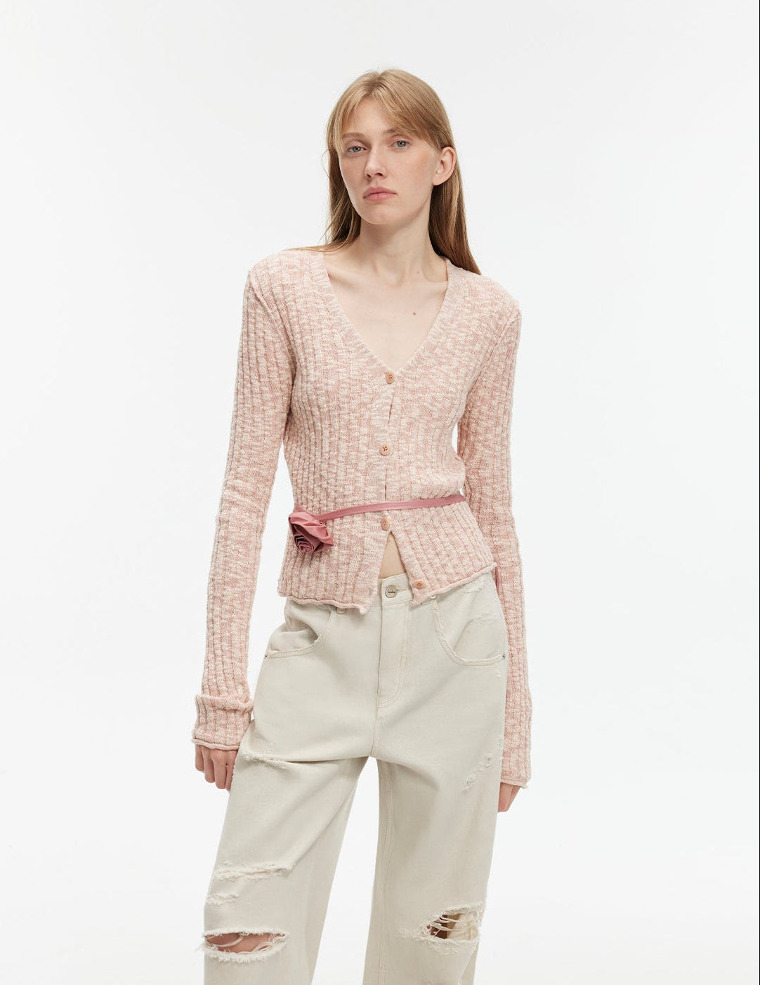 PREMIUM STYLE CO. LTD. | Women's Cotton Blend V-Neck Cardigan