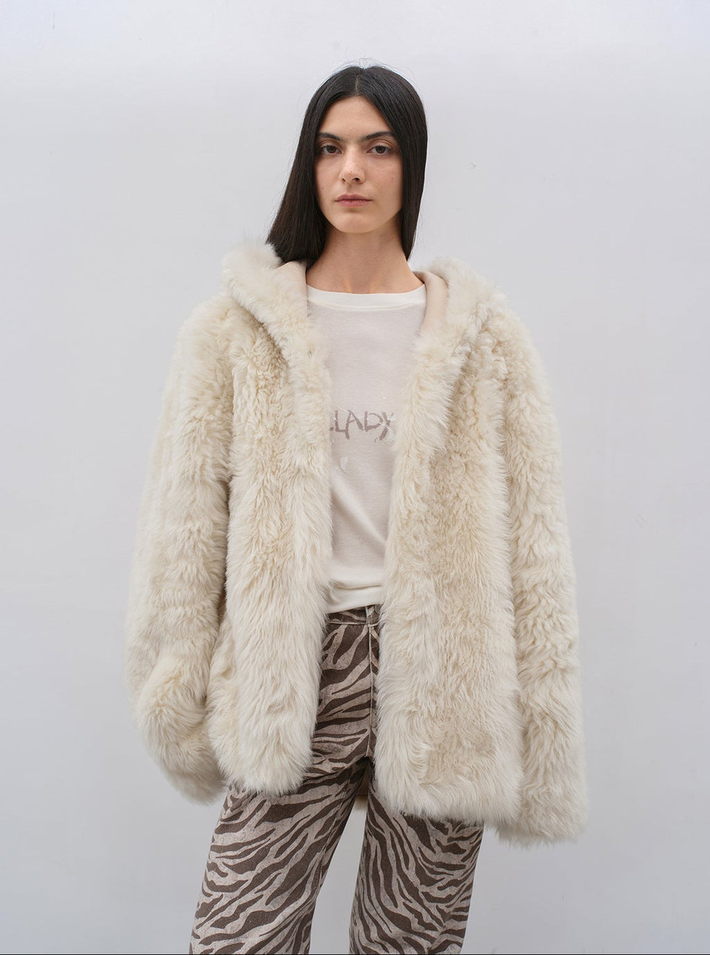 FIRELADY FUR | Women's Lazy Hooded Tuscan Curly Sheepskin Coat