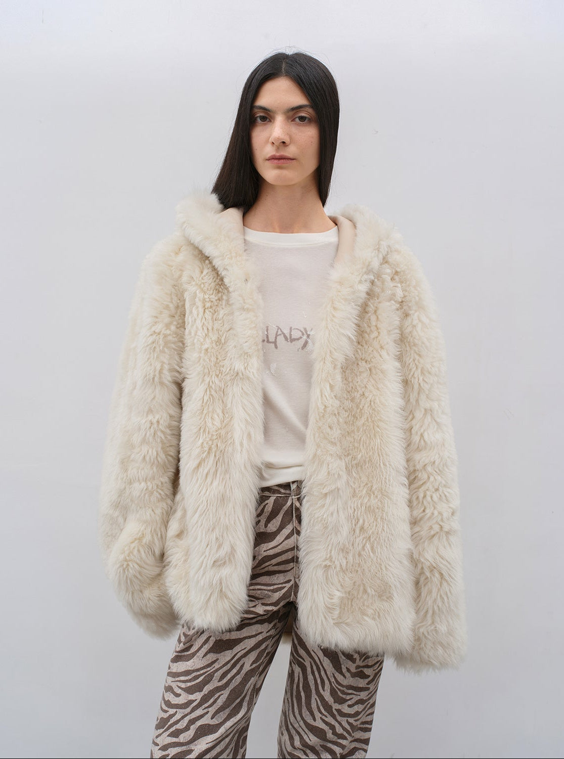 FIRELADY FUR | Women's Lazy Hooded Tuscan Curly Sheepskin Coat