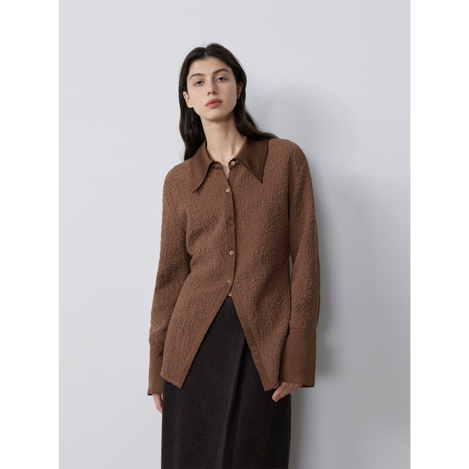 FIRELADY FUR | Women's Retro Embossed Bubble Cotton Shirt