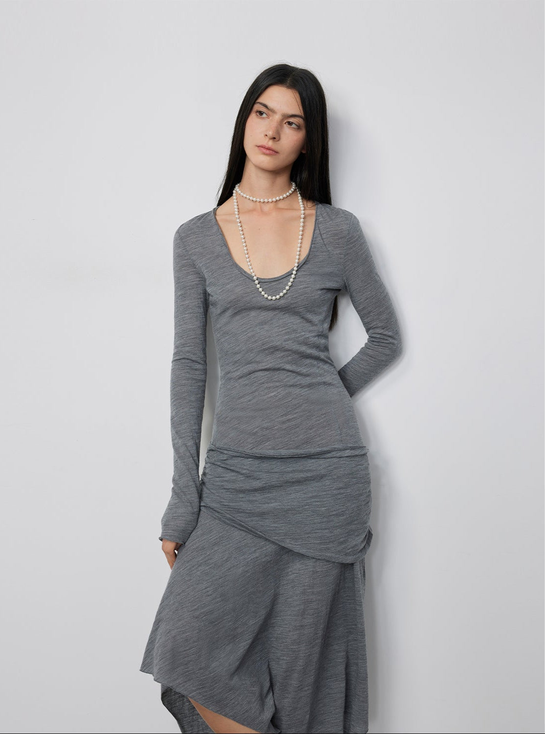 FIRELADY FUR | Women's Wool Dress w/ Irregular Hem