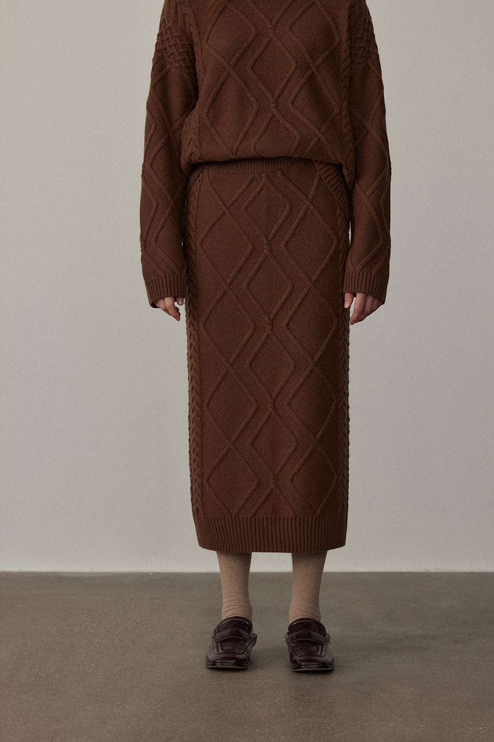 Women's Merino Wool Cable Skirt | Rosen Maiden