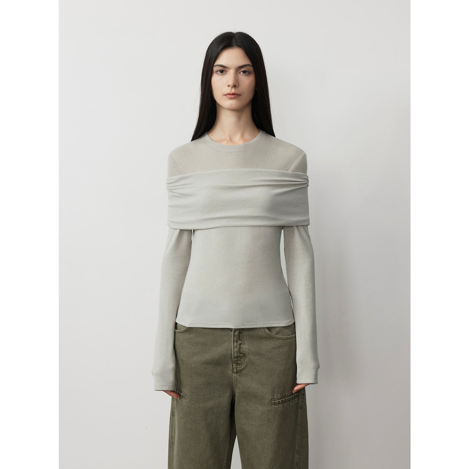 FIRELADY FUR | Women's Tencel & Wool Blend Faux Two-Piece Top