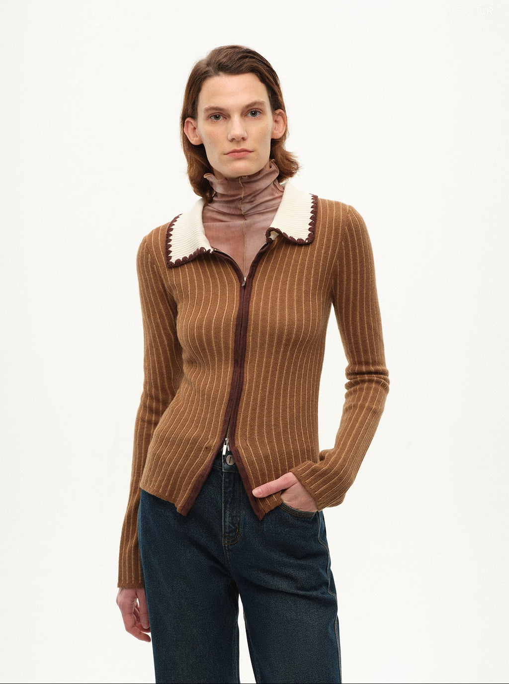 FIRELADY FUR x JACQUES WEI | Women's Crocheted Lapel Wool Knit Cardigan