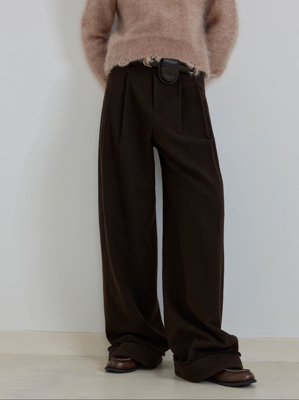 Women's Wool Blend Wide Leg Pants | Modern Scimitar