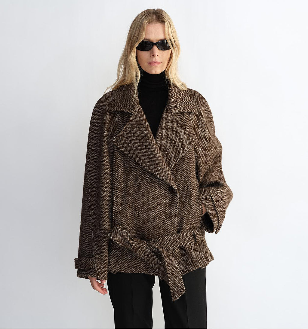 Women's Wool Coat | Herringbone