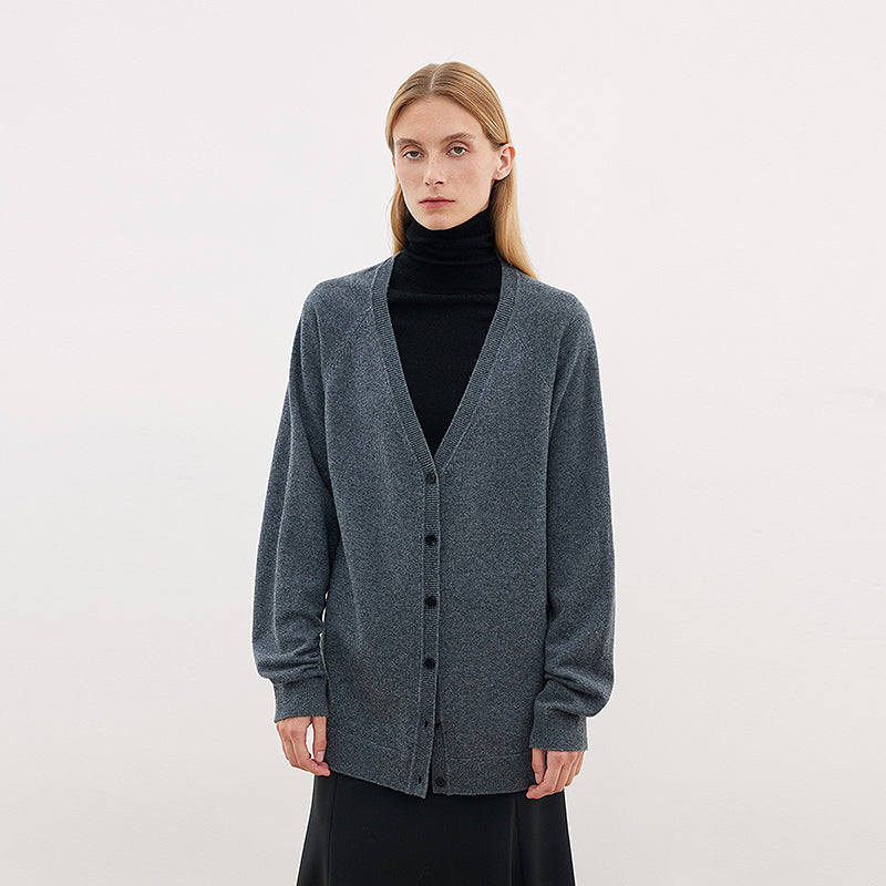 FIRELADY FUR | Women's Loose Wool V-Neck Cardigan