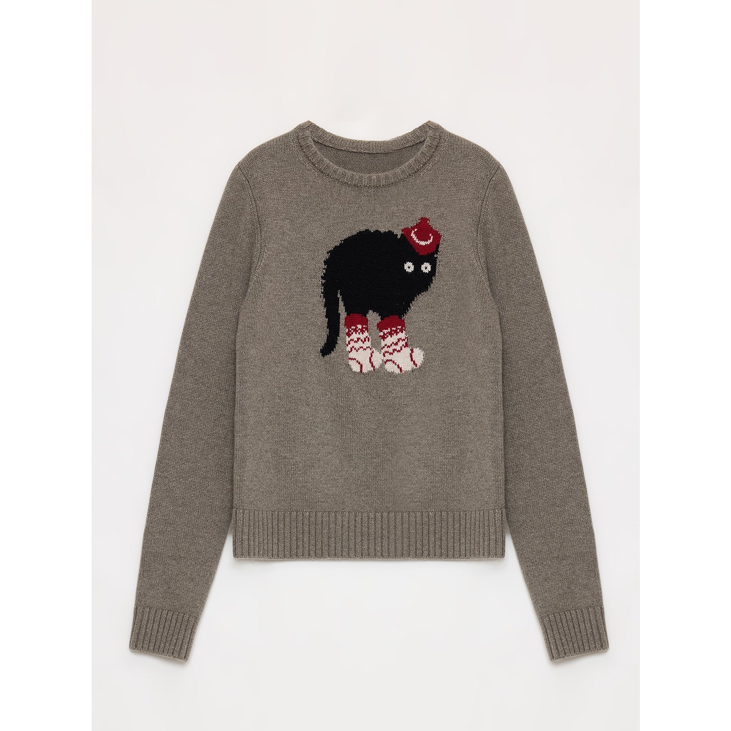 FIRELADY FUR | Women's Dog Motif Knit Wool Blend Sweater