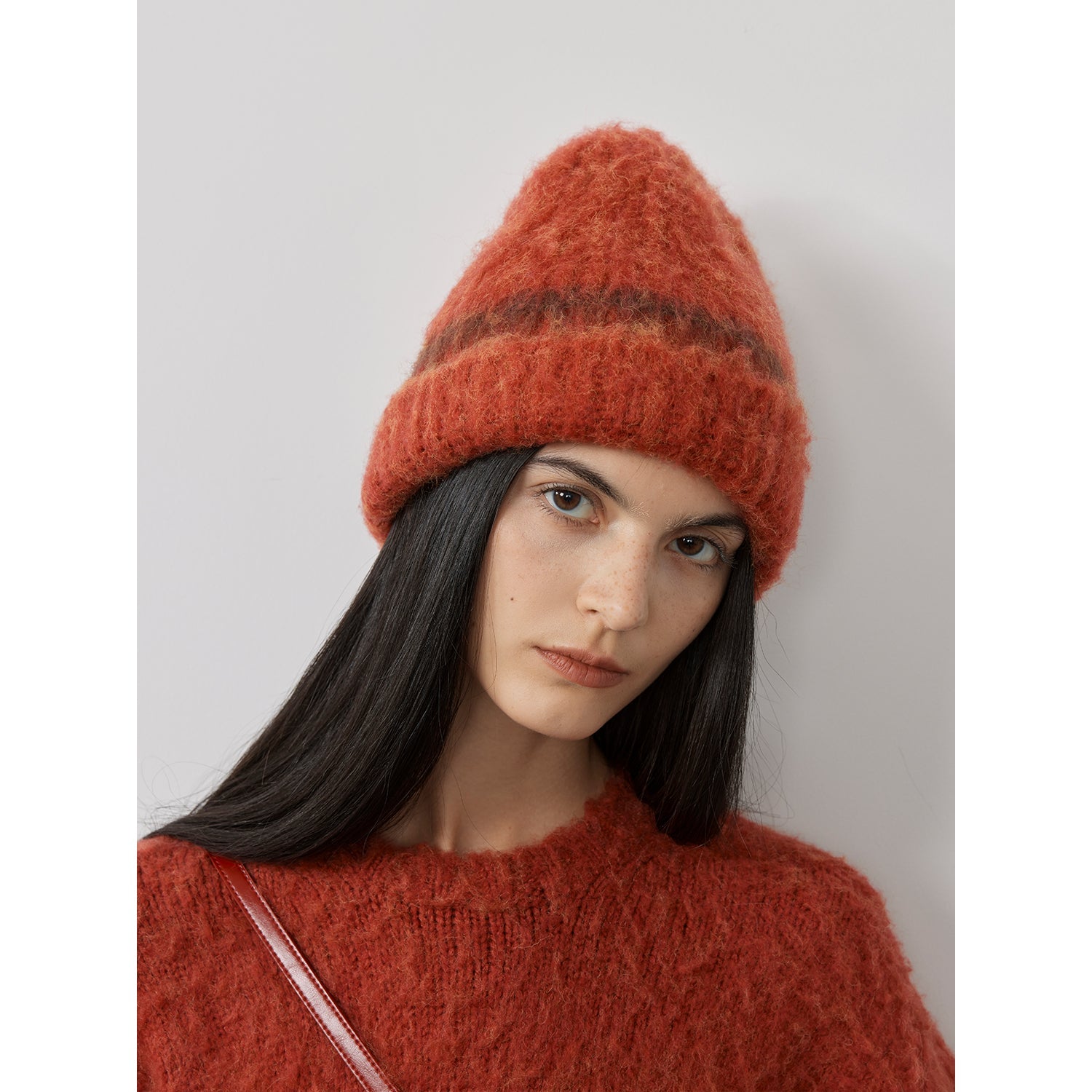FIRELADY FUR | Women's Mohair Wool Blend Colorblock Hat & Scarf Set