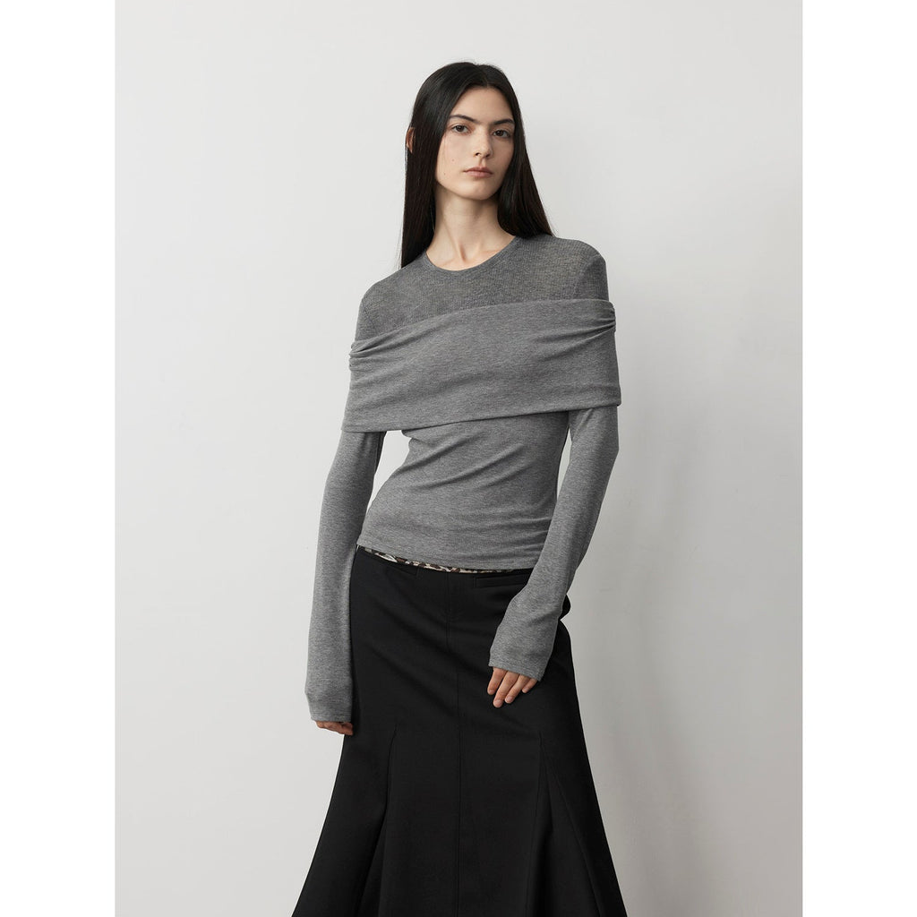 FIRELADY FUR | Women's Tencel & Wool Blend Faux Two-Piece Top