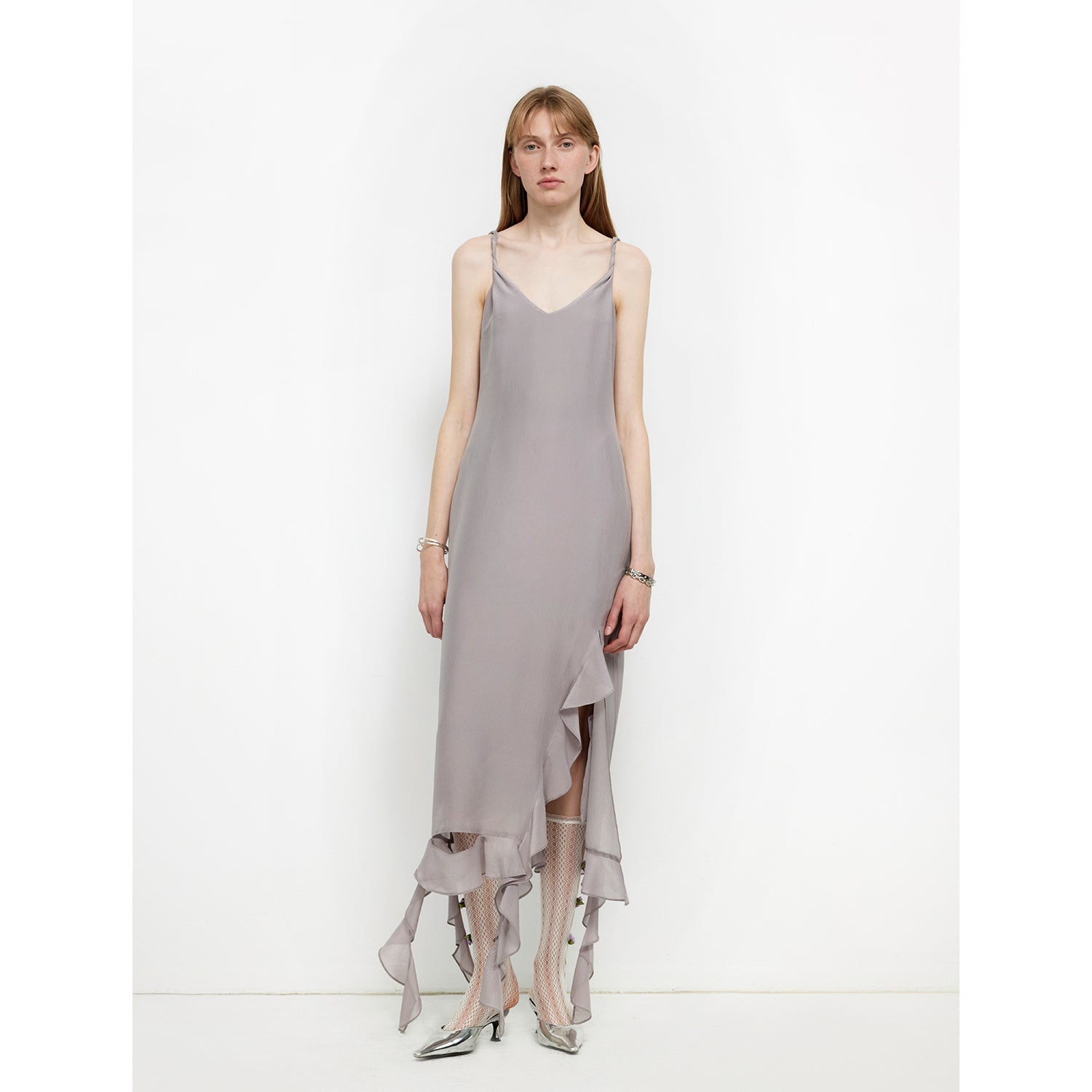 FIRELADY FUR | Women's Organic Acetate & Mulberry Silk Blend V-Neck Dress