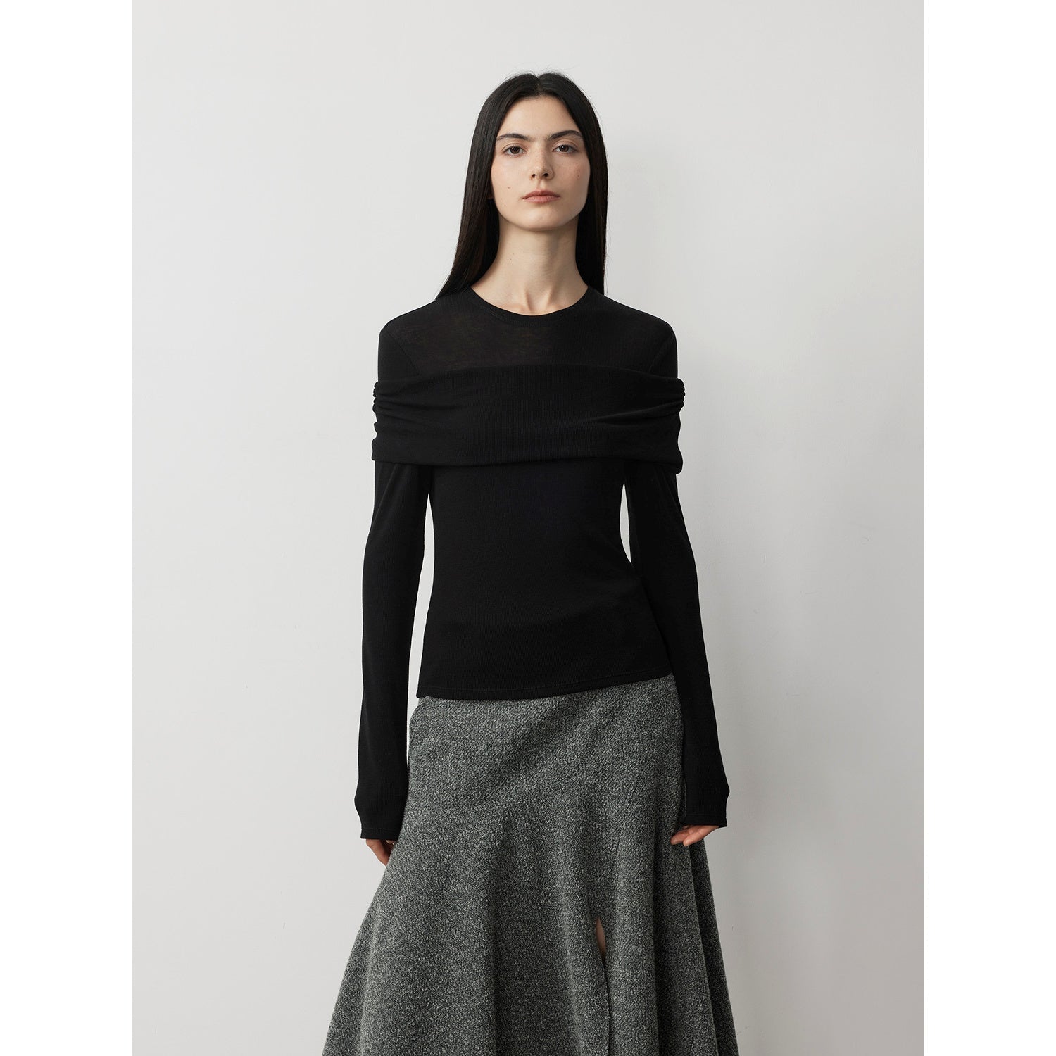 FIRELADY FUR | Women's Tencel & Wool Blend Faux Two-Piece Top