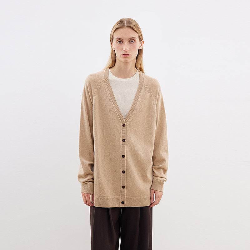 FIRELADY FUR | Women's Loose Wool V-Neck Cardigan