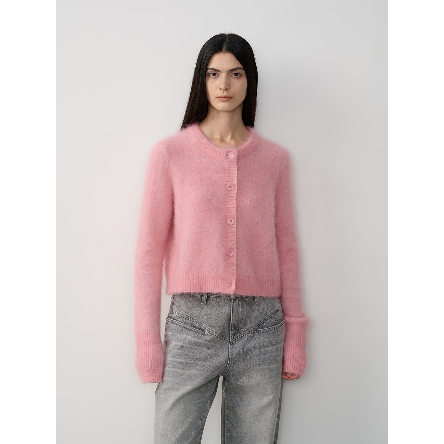 PREMIUM STYLE CO. LTD. | Women's Mohair Blend Knit Cardigan