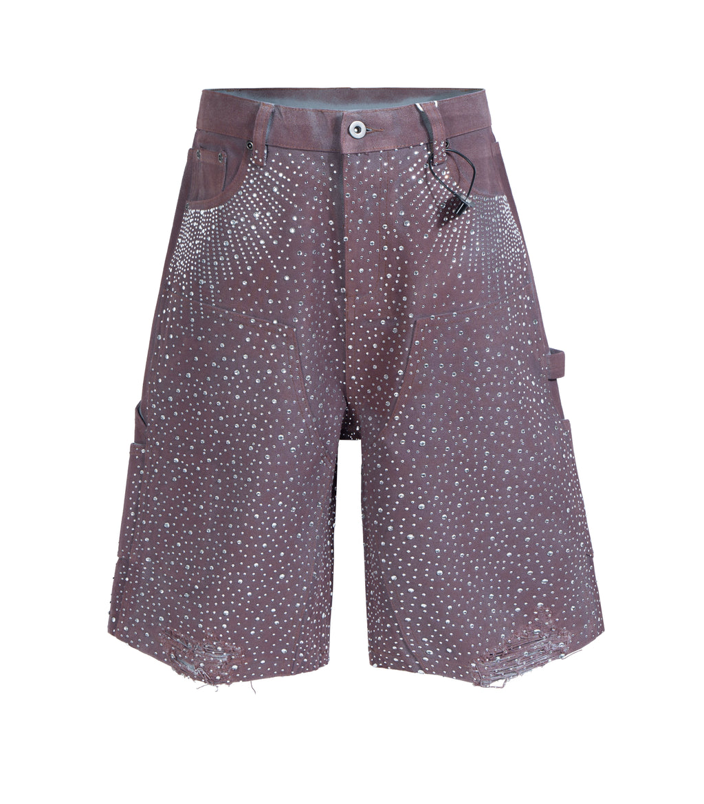 UNDEVELOPED | Men's Plum Rhinestone Shorts
